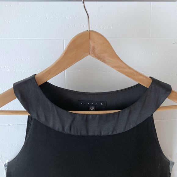 Little black cabaret style dress with satin details - Picture 4 of 5